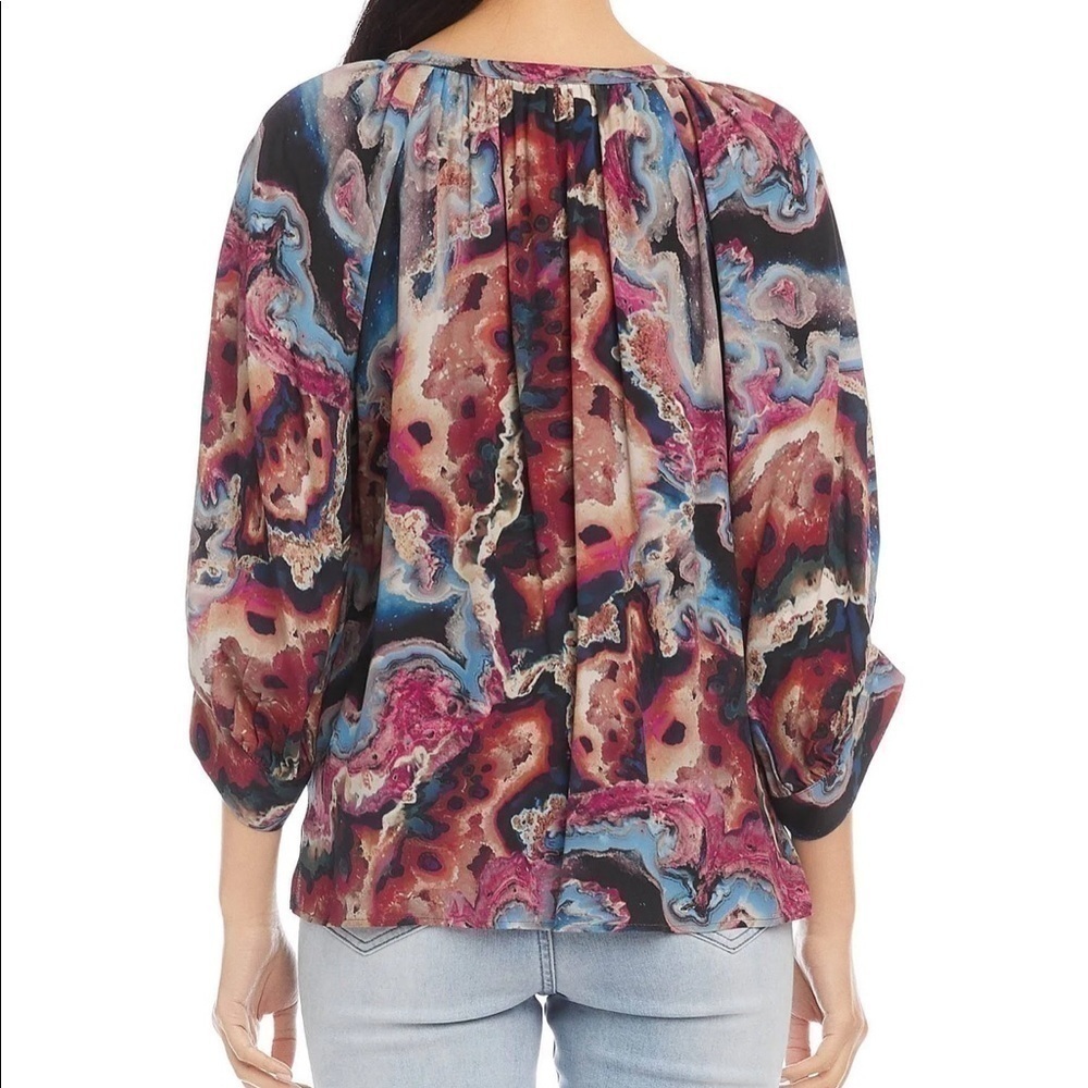 🌷KAREN Kane🌷 Watercolor Print Pullover Blouse Size XSP NEW w/o tags - Picture 3 of 7